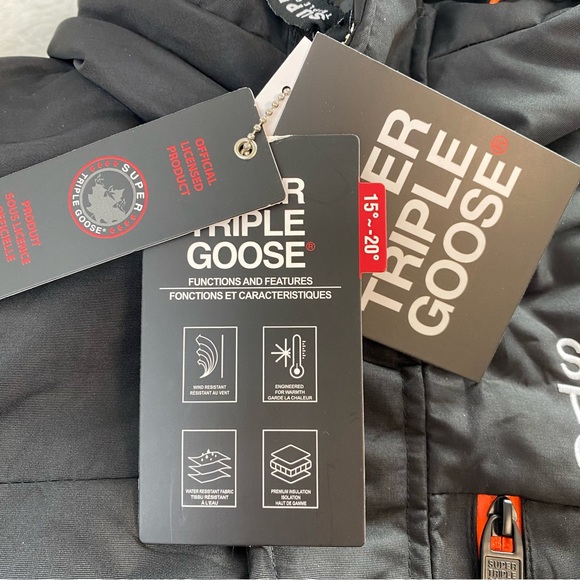 Super Triple Goose Men's Ski Parka Faux Down-Fill Jacket, Black, Size L - Picture 15 of 16